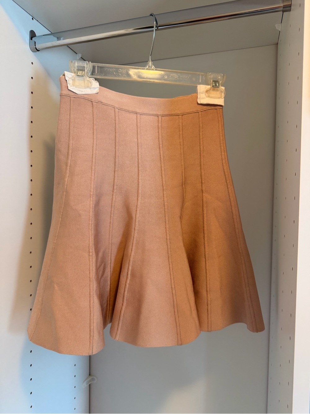 Herve Leger Camel Flared Bandage Skirt